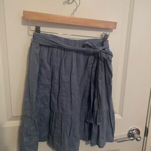 Old Navy Blue Mini Wrap Skirt with Tie Front